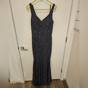 Dark gray shimmery evening gown